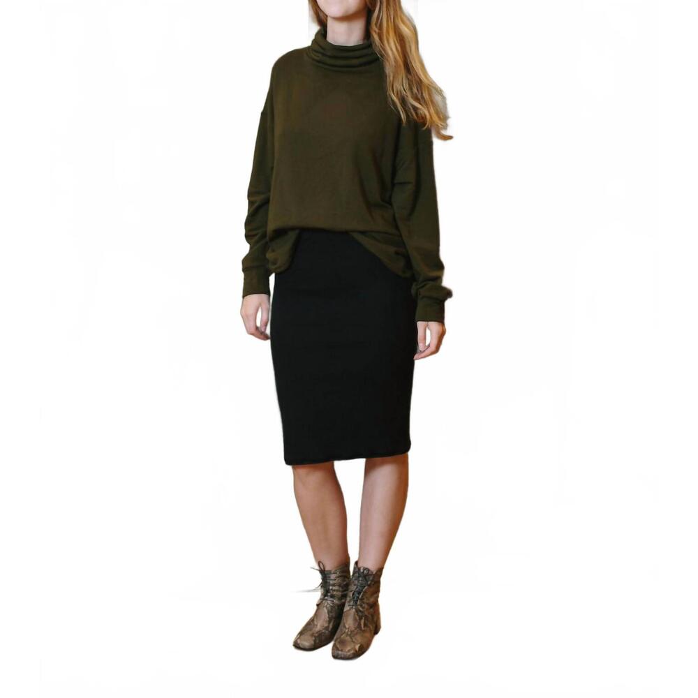 NEW ALABAMA CHANIN essential waffle skirt in black